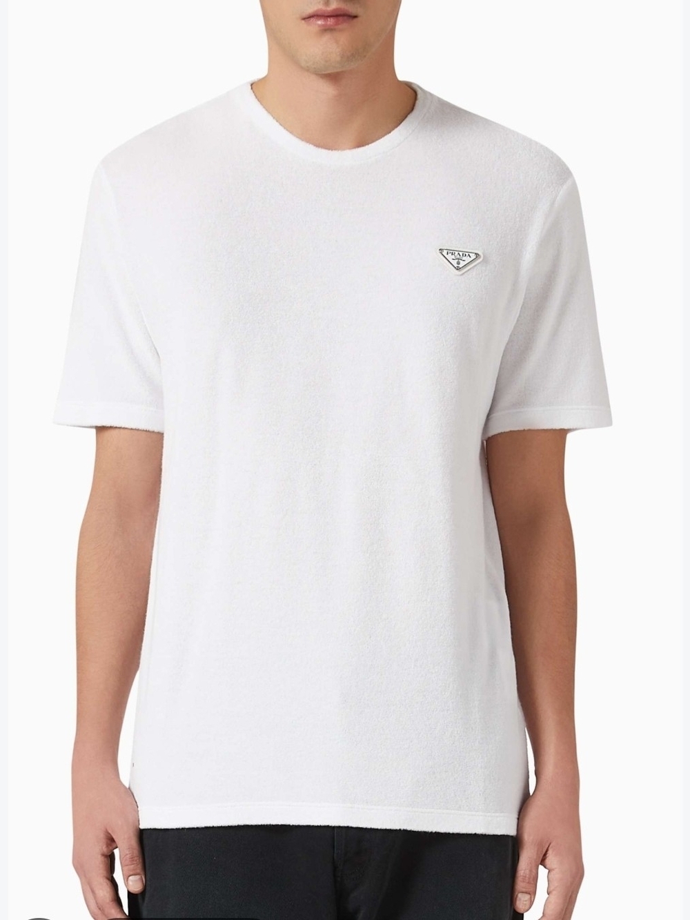 Prada Terry Cloth Plaque Logo T-Shirt